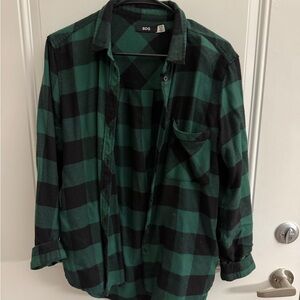 BDG Forest Green and Black Checkered Shirt